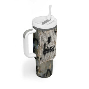 Ngugi wa Thiong O Tumbler With Handle Graffiti Resist Statement Ink Pen Revolution Fist Literary Activism - African Pride