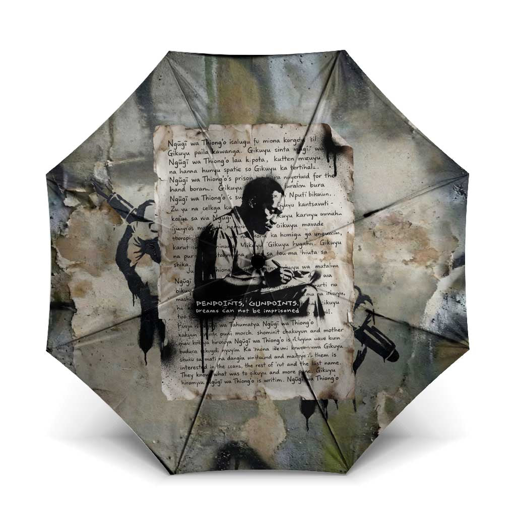 Ngugi wa Thiong O Umbrella Graffiti Resist Statement Ink Pen Revolution Fist Literary Activism - African Pride