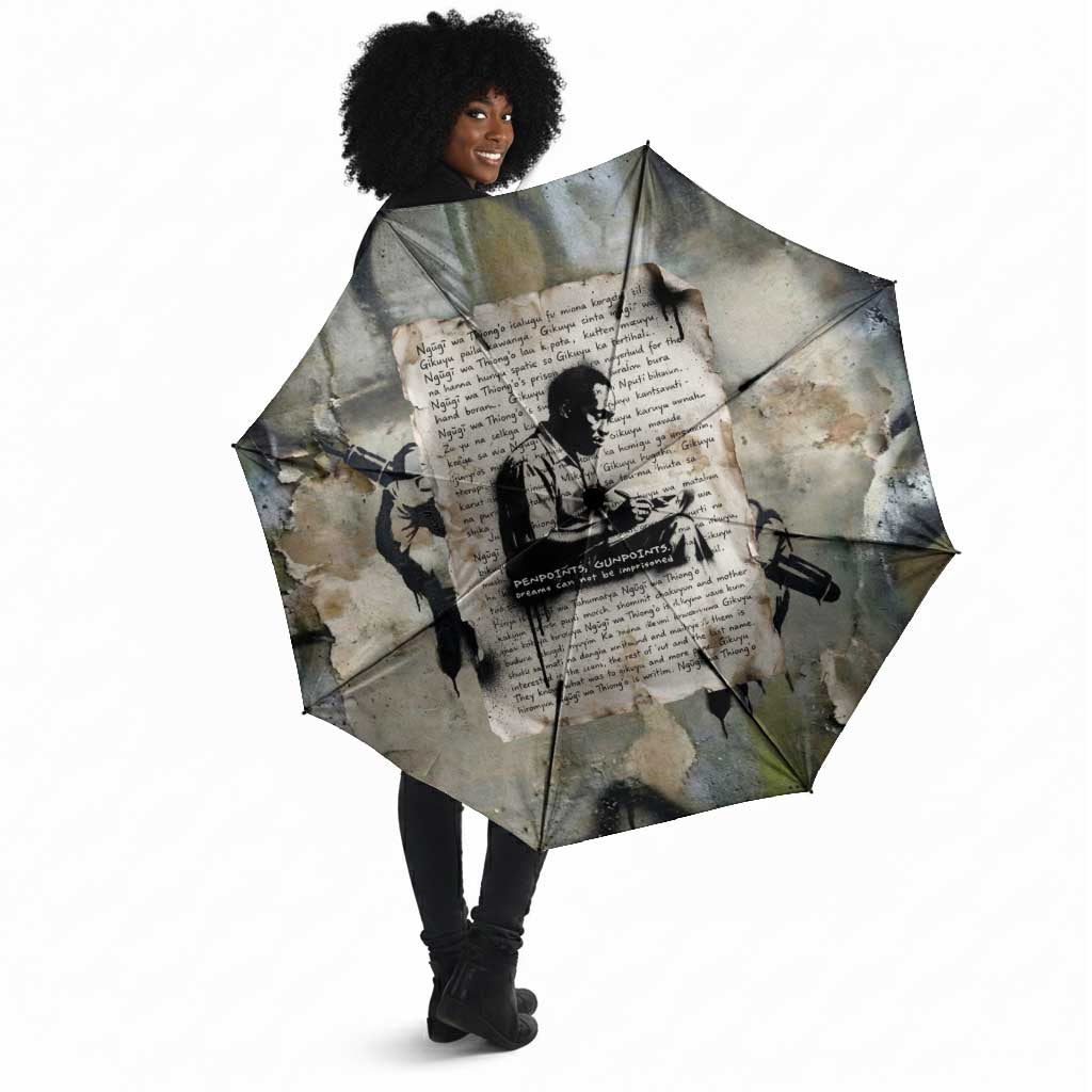 Ngugi wa Thiong O Umbrella Graffiti Resist Statement Ink Pen Revolution Fist Literary Activism - African Pride