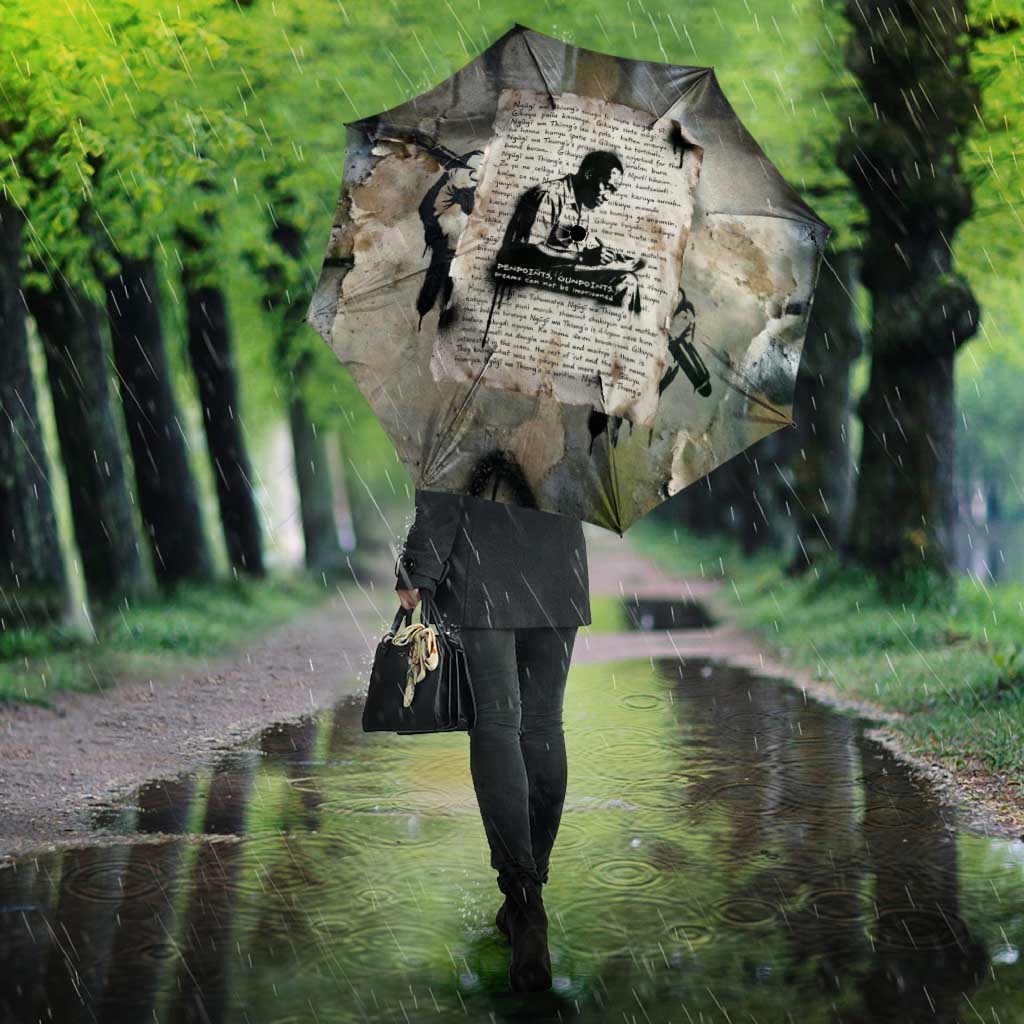 Ngugi wa Thiong O Umbrella Graffiti Resist Statement Ink Pen Revolution Fist Literary Activism - African Pride