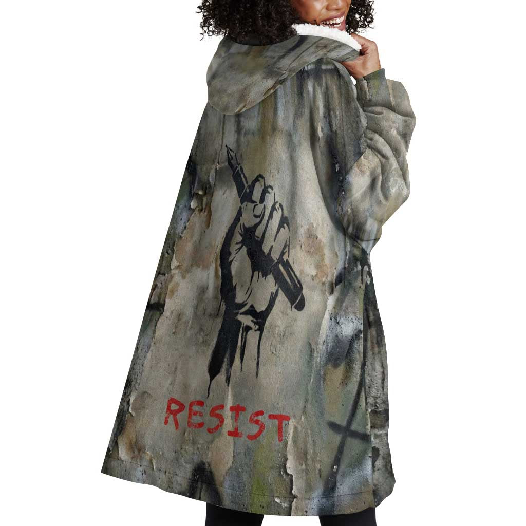 Ngugi wa Thiong O Wearable Blanket Hoodie Graffiti Resist Statement Ink Pen Revolution Fist Literary Activism - African Pride