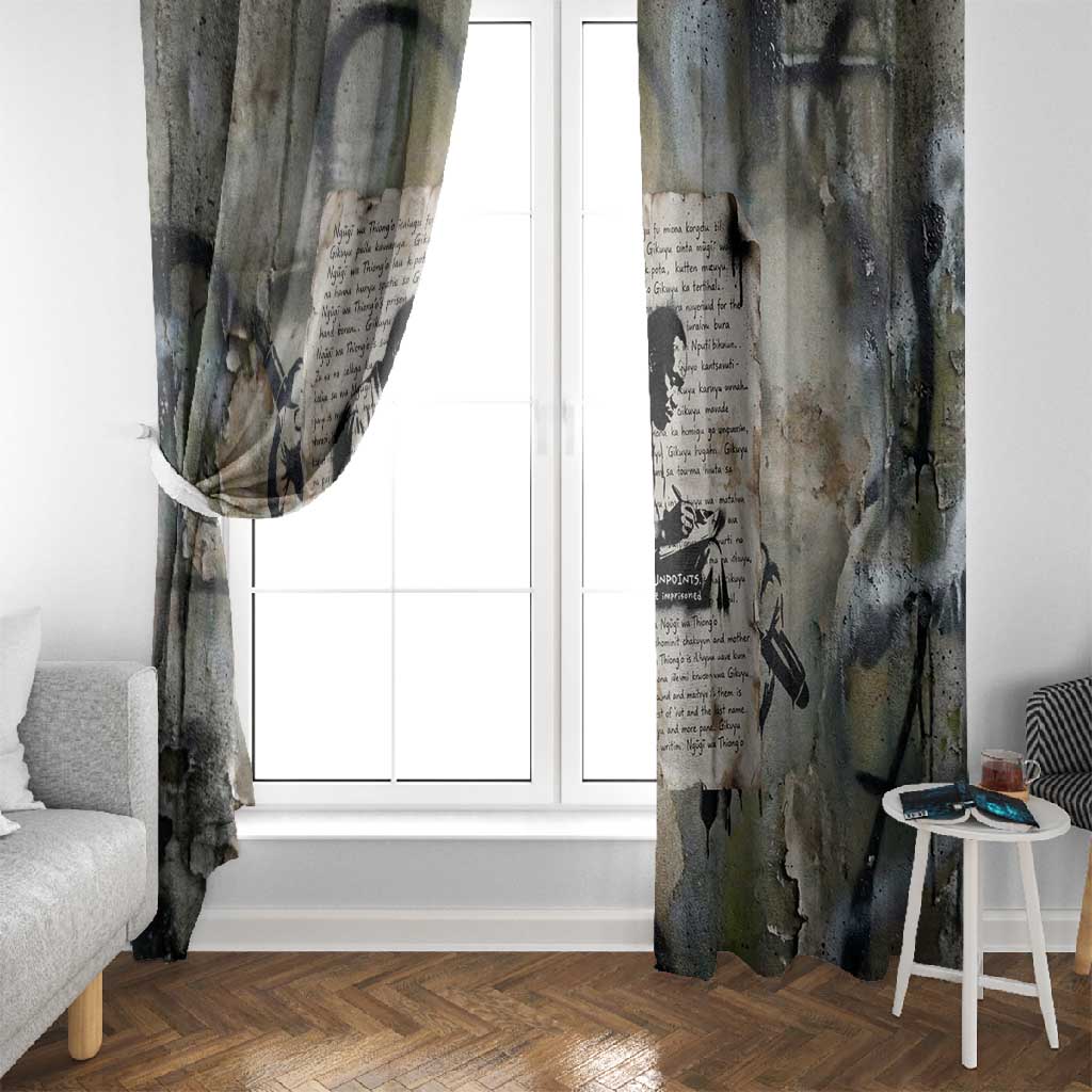 Ngugi wa Thiong O Window Curtain Graffiti Resist Statement Ink Pen Revolution Fist Literary Activism - African Pride