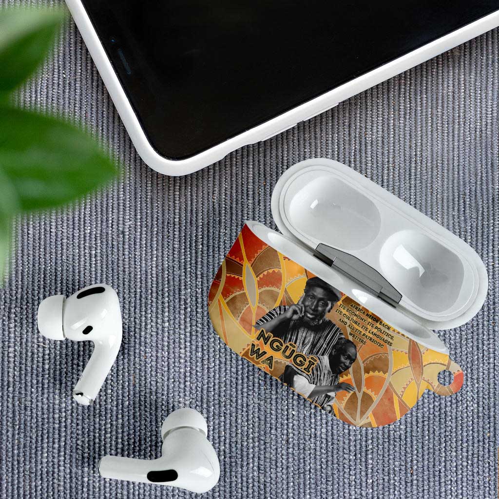 Ngugi wa Thiong O AirPods Case African Literary Icon Portrait Cultural Revival - African Pride