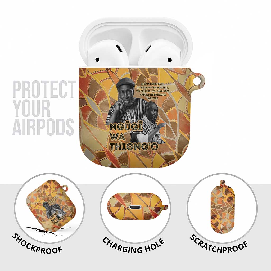 Ngugi wa Thiong O AirPods Case African Literary Icon Portrait Cultural Revival - African Pride