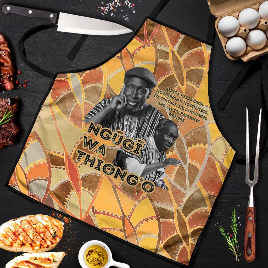 Ngugi wa Thiong O Apron African Literary Icon Portrait Cultural Revival - African Pride