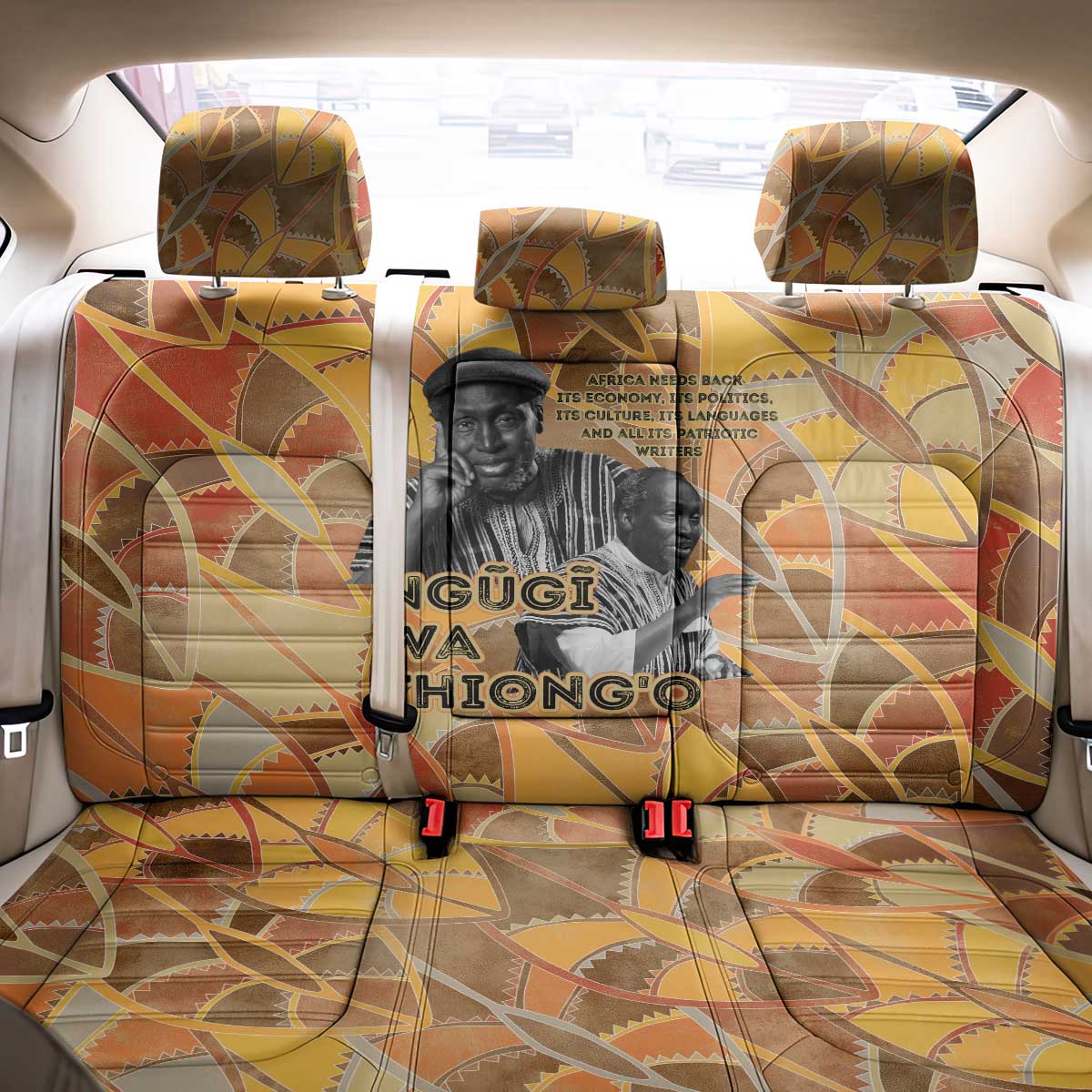 Ngugi wa Thiong O Back Car Seat Cover African Literary Icon Portrait Cultural Revival - African Pride