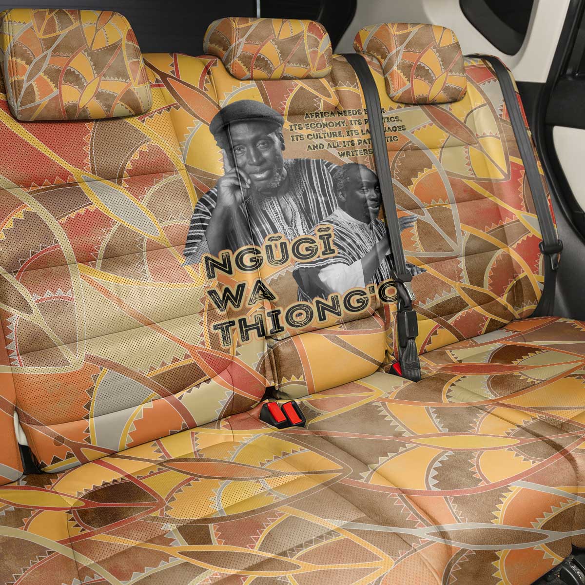 Ngugi wa Thiong O Back Car Seat Cover African Literary Icon Portrait Cultural Revival - African Pride