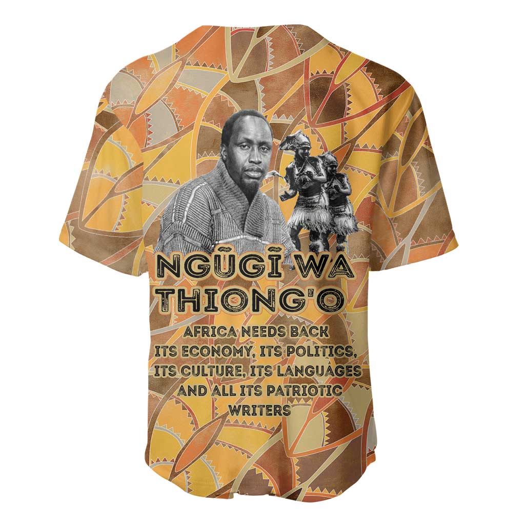 Ngugi wa Thiong O Baseball Jersey African Literary Icon Portrait Cultural Revival - African Pride