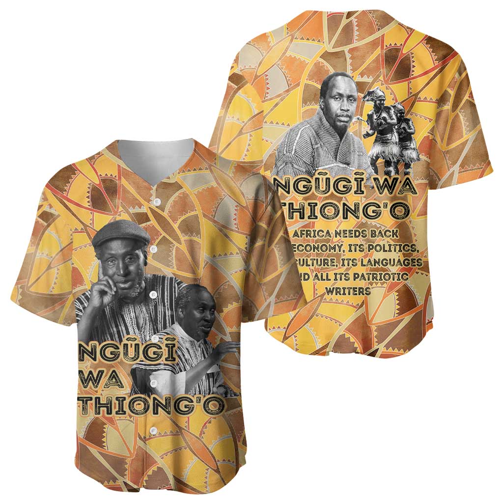 Ngugi wa Thiong O Baseball Jersey African Literary Icon Portrait Cultural Revival - African Pride