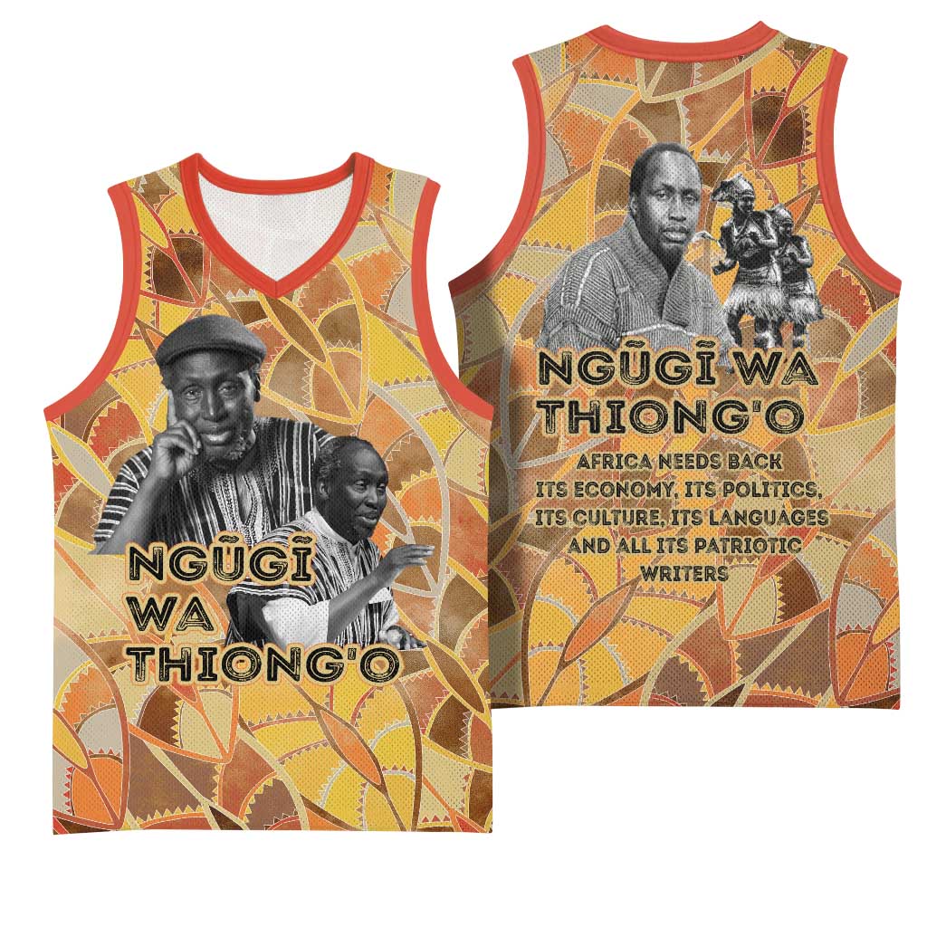 Ngugi wa Thiong O Basketball Jersey African Literary Icon Portrait Cultural Revival - African Pride