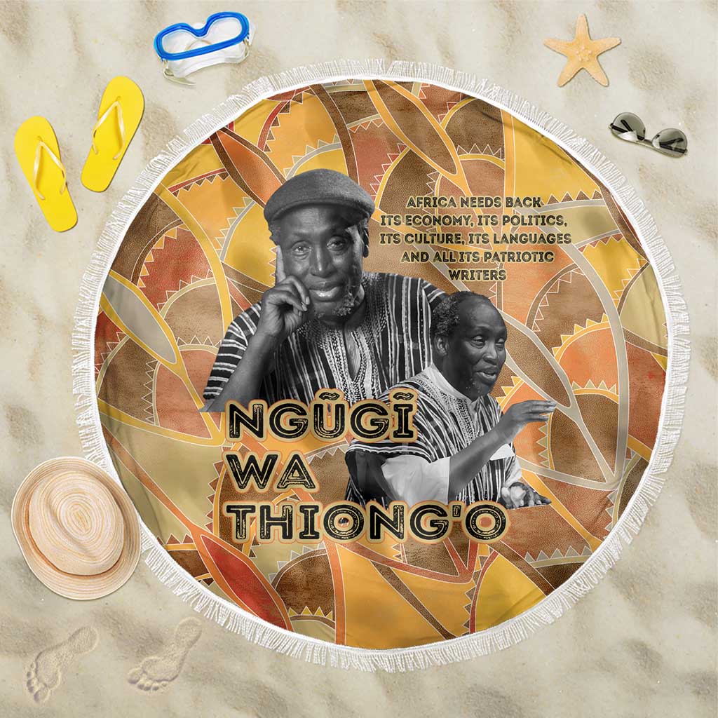 Ngugi wa Thiong O Beach Blanket African Literary Icon Portrait Cultural Revival - African Pride