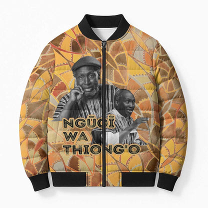 Ngugi wa Thiong O Bomber Puffer Jacket African Literary Icon Portrait Cultural Revival - African Pride