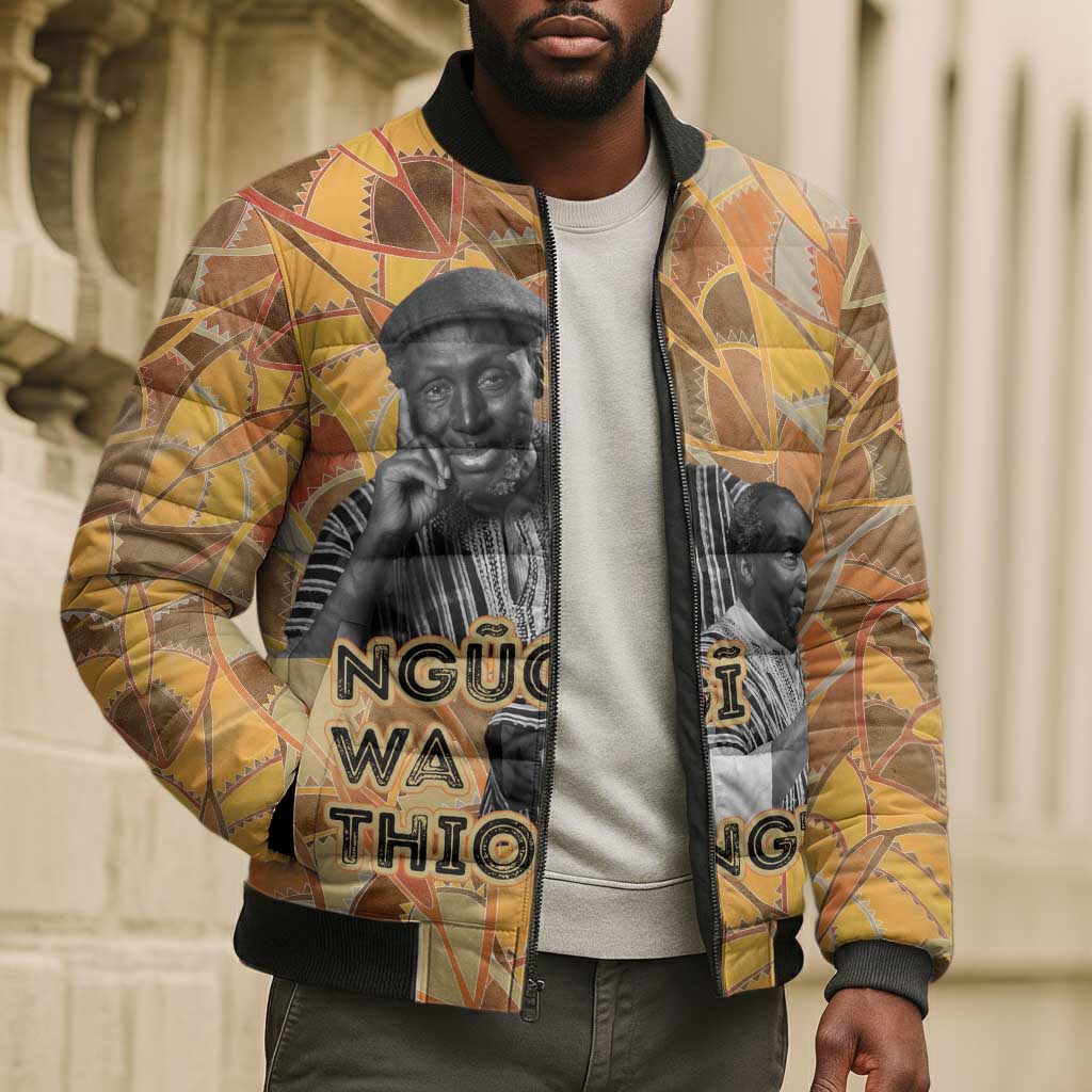Ngugi wa Thiong O Bomber Puffer Jacket African Literary Icon Portrait Cultural Revival - African Pride