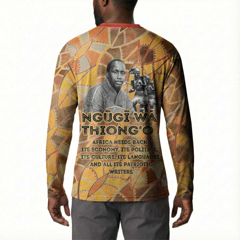 Ngugi wa Thiong O Button Sweatshirt African Literary Icon Portrait Cultural Revival