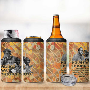 Ngugi wa Thiong O 4 in 1 Can Cooler Tumbler African Literary Icon Portrait Cultural Revival - African Pride