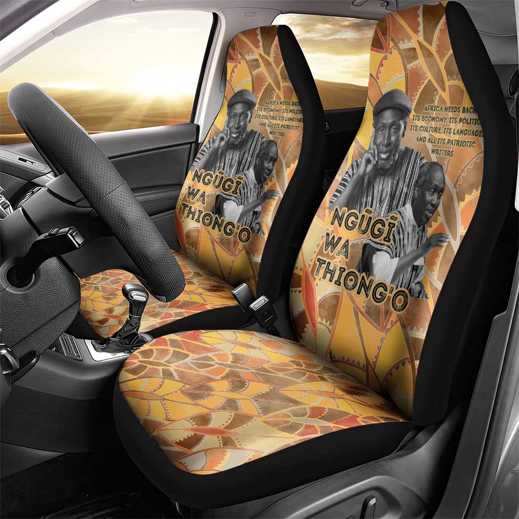 Ngugi wa Thiong O Car Seat Cover African Literary Icon Portrait Cultural Revival - African Pride