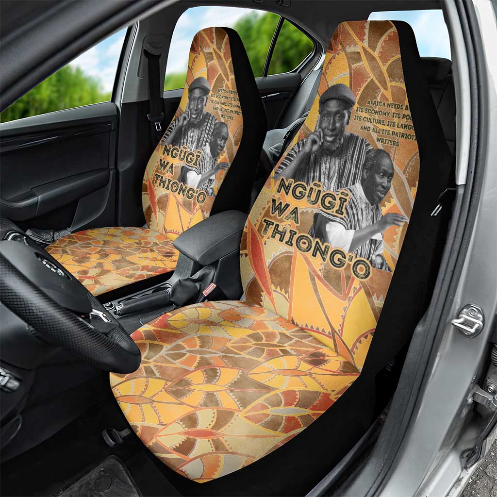 Ngugi wa Thiong O Car Seat Cover African Literary Icon Portrait Cultural Revival - African Pride