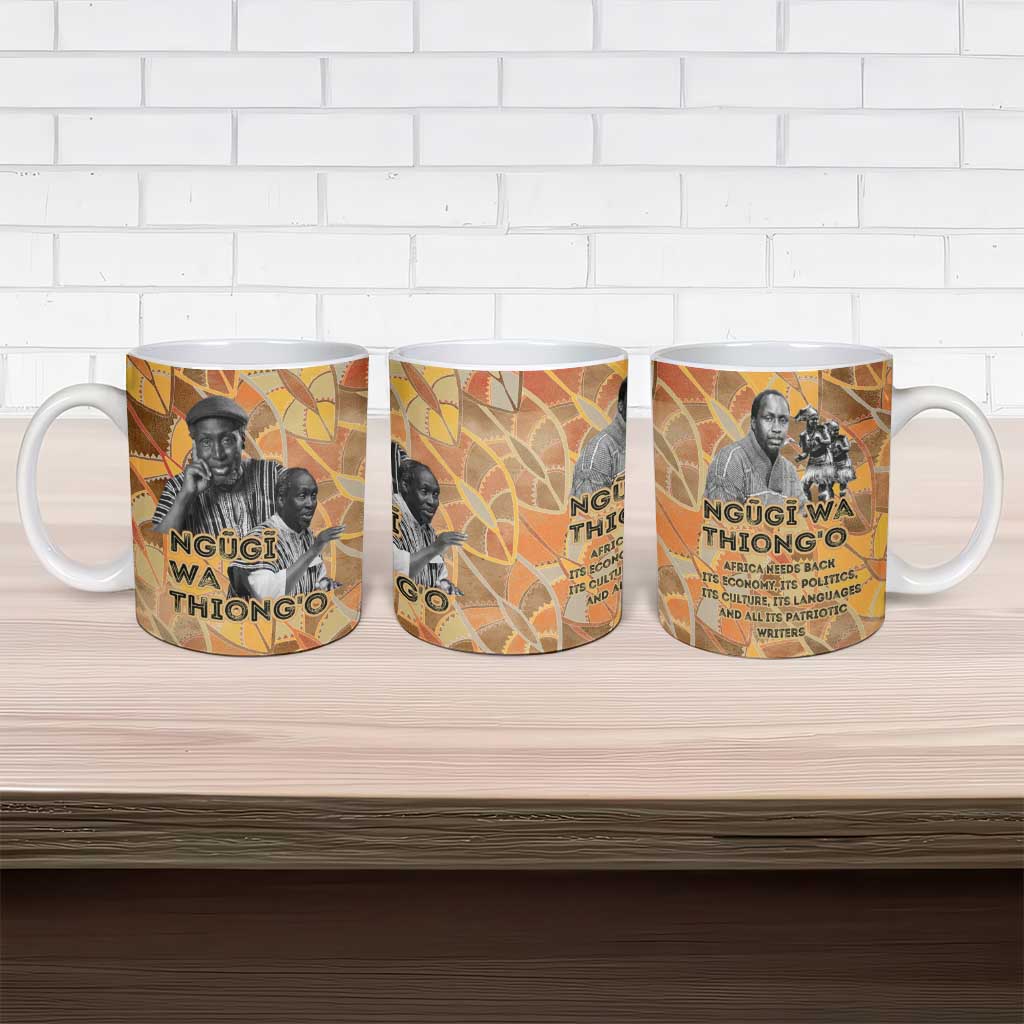 Ngugi wa Thiong O Ceramic Mug African Literary Icon Portrait Cultural Revival - African Pride