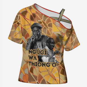 Ngugi wa Thiong O Cross Shoulder Shirt African Literary Icon Portrait Cultural Revival - African Pride