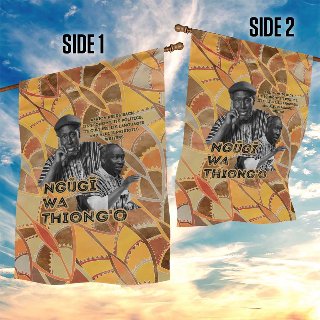 Ngugi wa Thiong O Garden Flag African Literary Icon Portrait Cultural Revival - African Pride
