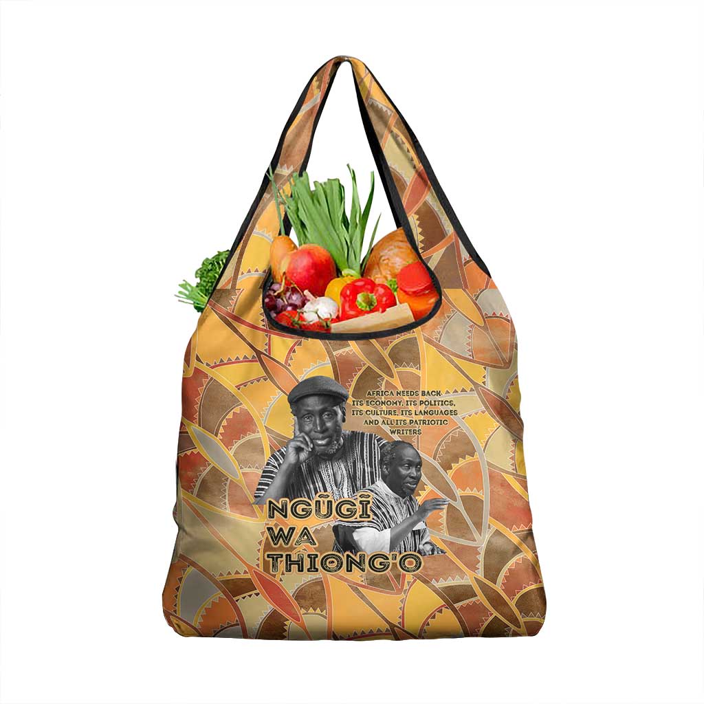 Ngugi wa Thiong O Grocery Bag African Literary Icon Portrait Cultural Revival - African Pride