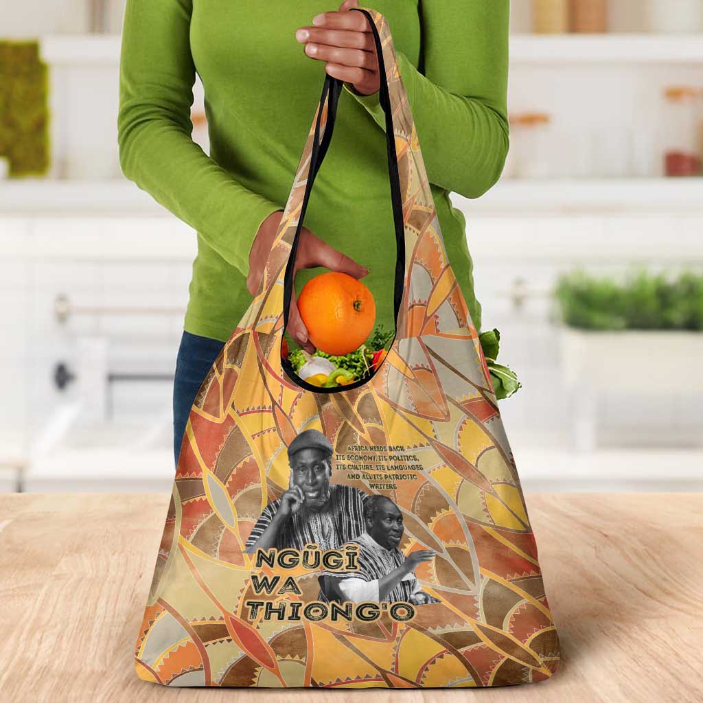 Ngugi wa Thiong O Grocery Bag African Literary Icon Portrait Cultural Revival - African Pride