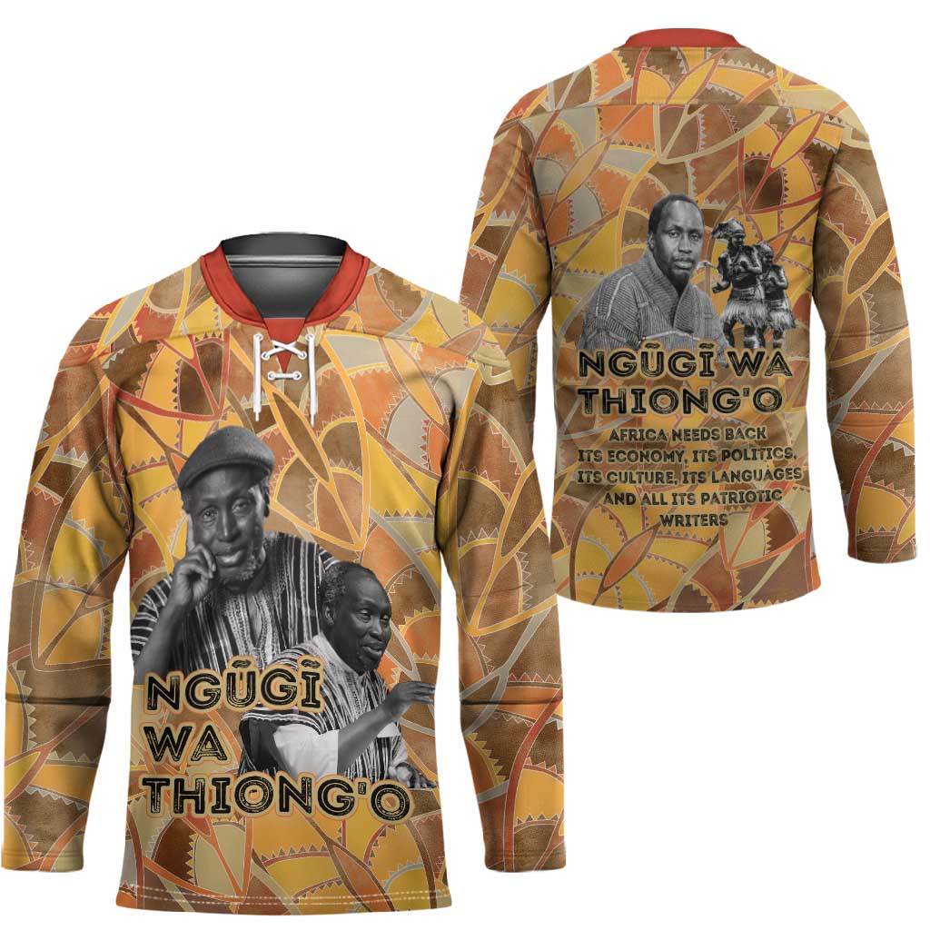 Ngugi wa Thiong O Hockey Jersey African Literary Icon Portrait Cultural Revival - African Pride