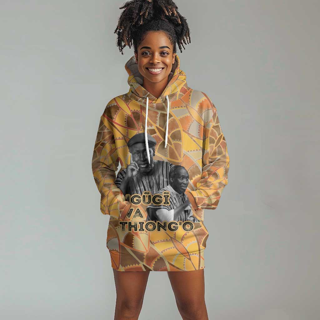 Ngugi wa Thiong O Hoodie Dress African Literary Icon Portrait Cultural Revival - African Pride