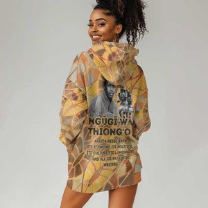 Ngugi wa Thiong O Hoodie Dress African Literary Icon Portrait Cultural Revival - African Pride