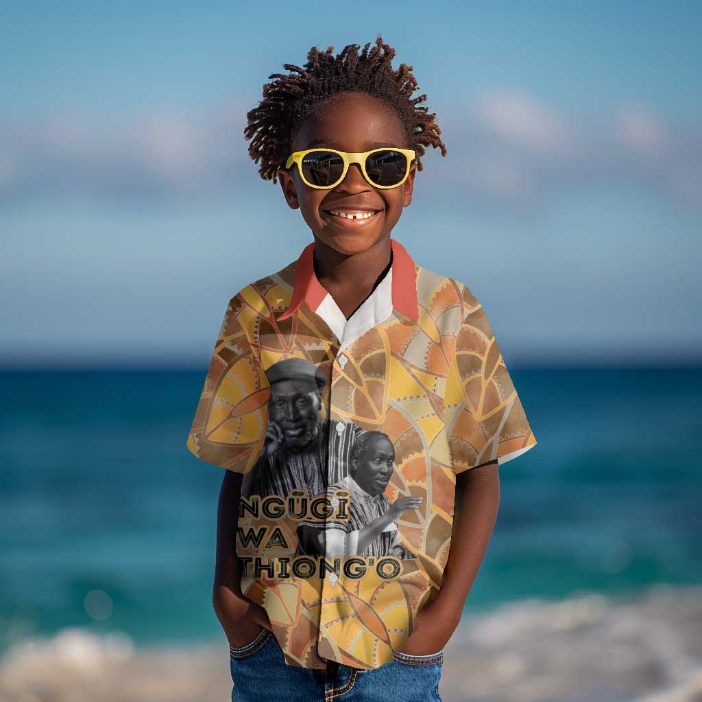 Ngugi wa Thiong O Kid Hawaiian Shirt African Literary Icon Portrait Cultural Revival - African Pride