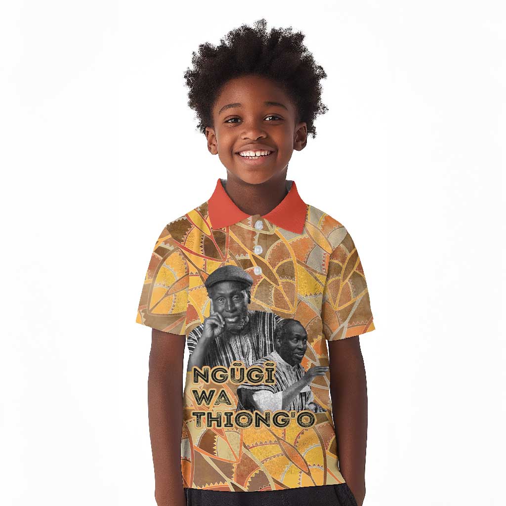 Ngugi wa Thiong O Kid Polo Shirt African Literary Icon Portrait Cultural Revival - African Pride