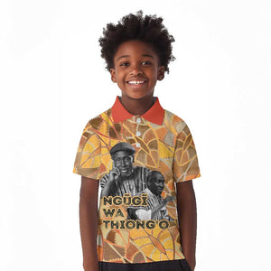 Ngugi wa Thiong O Kid Polo Shirt African Literary Icon Portrait Cultural Revival - African Pride