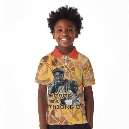 Ngugi wa Thiong O Kid Polo Shirt African Literary Icon Portrait Cultural Revival - African Pride