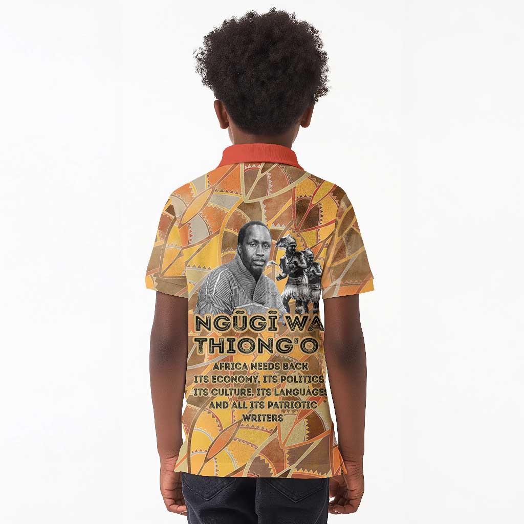 Ngugi wa Thiong O Kid Polo Shirt African Literary Icon Portrait Cultural Revival - African Pride
