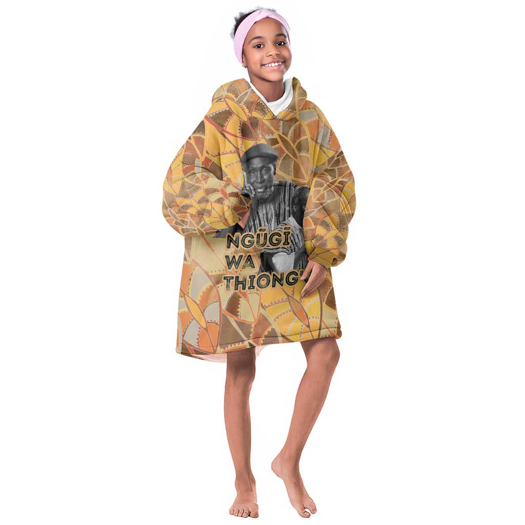 Ngugi wa Thiong O Kid Wearable Blanket Hoodie African Literary Icon Portrait Cultural Revival - African Pride