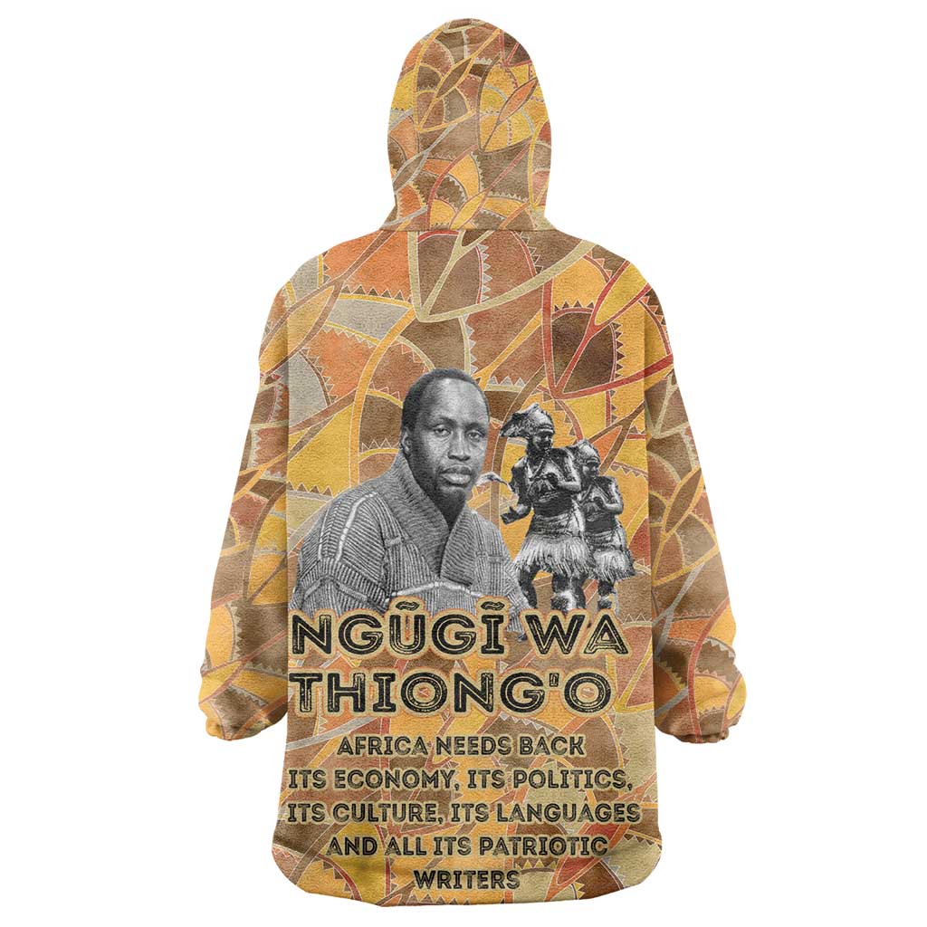 Ngugi wa Thiong O Kid Wearable Blanket Hoodie African Literary Icon Portrait Cultural Revival - African Pride