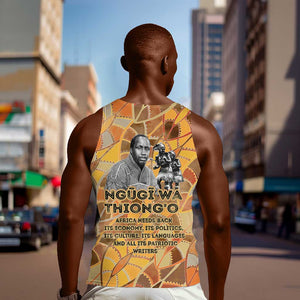 Ngugi wa Thiong O Men Tank Top African Literary Icon Portrait Cultural Revival - African Pride