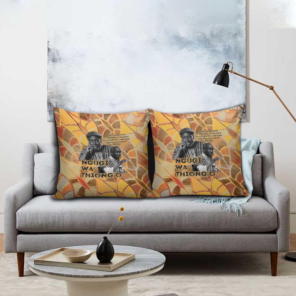 Ngugi wa Thiong O Pillow Cover African Literary Icon Portrait Cultural Revival - African Pride