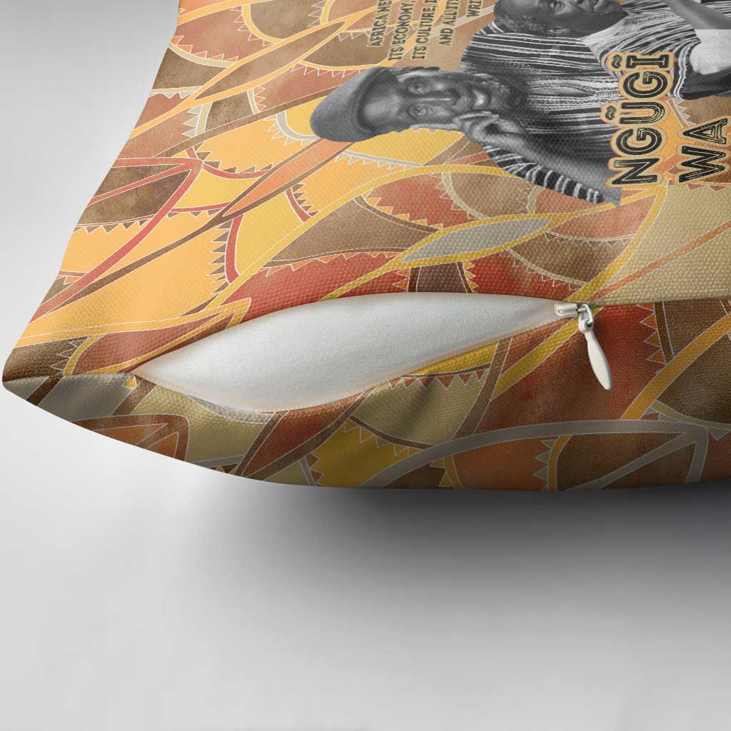 Ngugi wa Thiong O Pillow Cover African Literary Icon Portrait Cultural Revival - African Pride