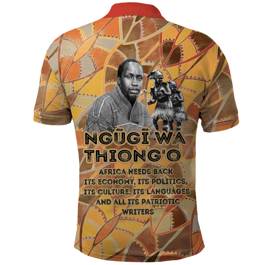 Ngugi wa Thiong O Polo Shirt African Literary Icon Portrait Cultural Revival - African Pride