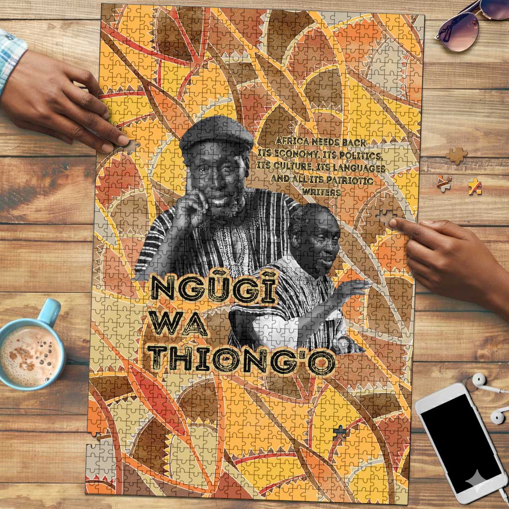 Ngugi wa Thiong O Puzzle African Literary Icon Portrait Cultural Revival - African Pride