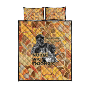 Ngugi wa Thiong O Quilt Bed Set African Literary Icon Portrait Cultural Revival - African Pride