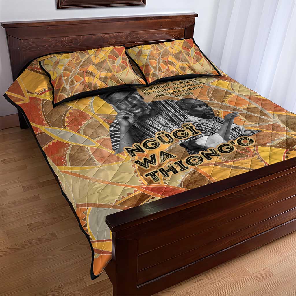Ngugi wa Thiong O Quilt Bed Set African Literary Icon Portrait Cultural Revival - African Pride