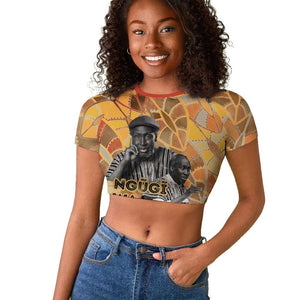 Ngugi wa Thiong O Raglan Cropped T shirt African Literary Icon Portrait Cultural Revival - African Pride