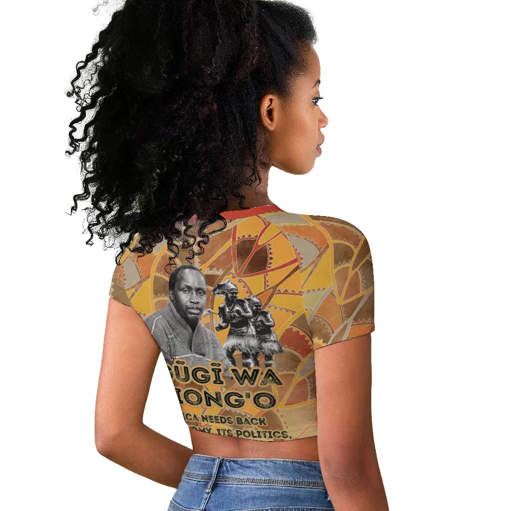 Ngugi wa Thiong O Raglan Cropped T shirt African Literary Icon Portrait Cultural Revival - African Pride