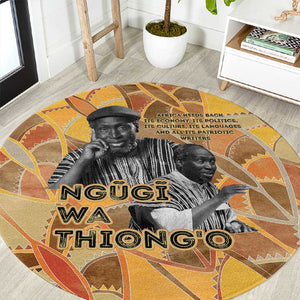 Ngugi wa Thiong O Round Carpet African Literary Icon Portrait Cultural Revival - African Pride
