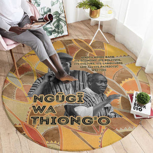 Ngugi wa Thiong O Round Carpet African Literary Icon Portrait Cultural Revival - African Pride