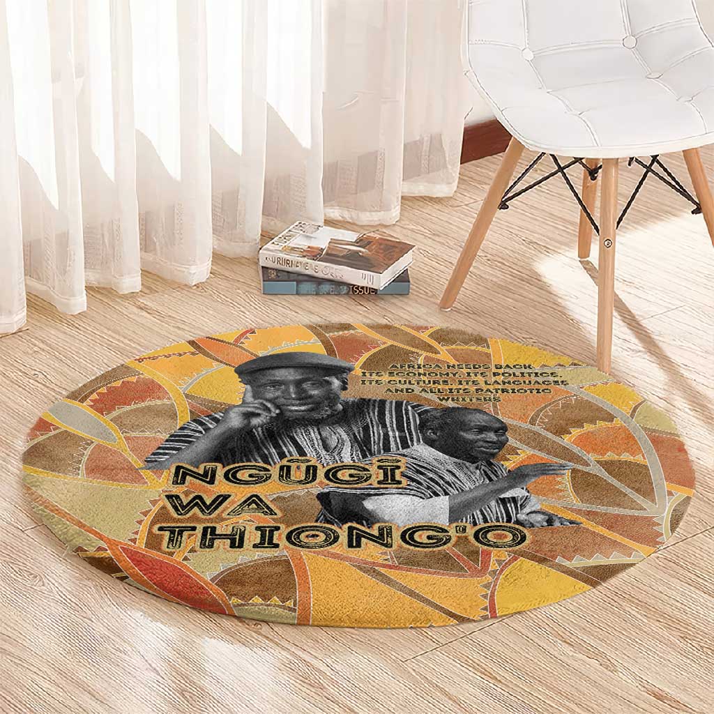 Ngugi wa Thiong O Round Carpet African Literary Icon Portrait Cultural Revival - African Pride