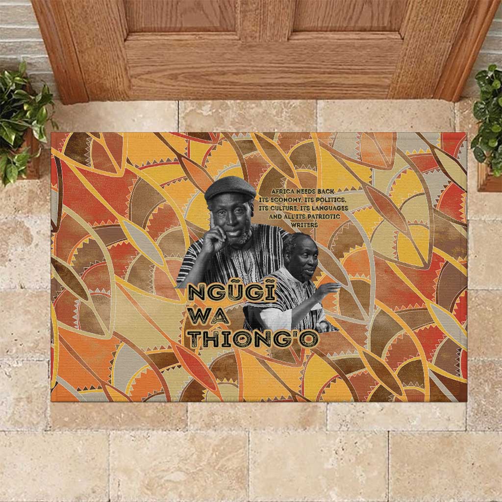 Ngugi wa Thiong O Rubber Doormat African Literary Icon Portrait Cultural Revival - African Pride