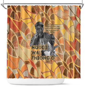 Ngugi wa Thiong O Shower Curtain African Literary Icon Portrait Cultural Revival - African Pride